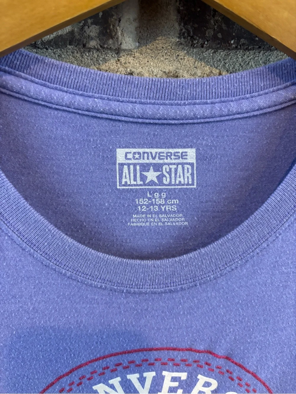 Converse Girls Lavender Short Sleeve All Star Size Large